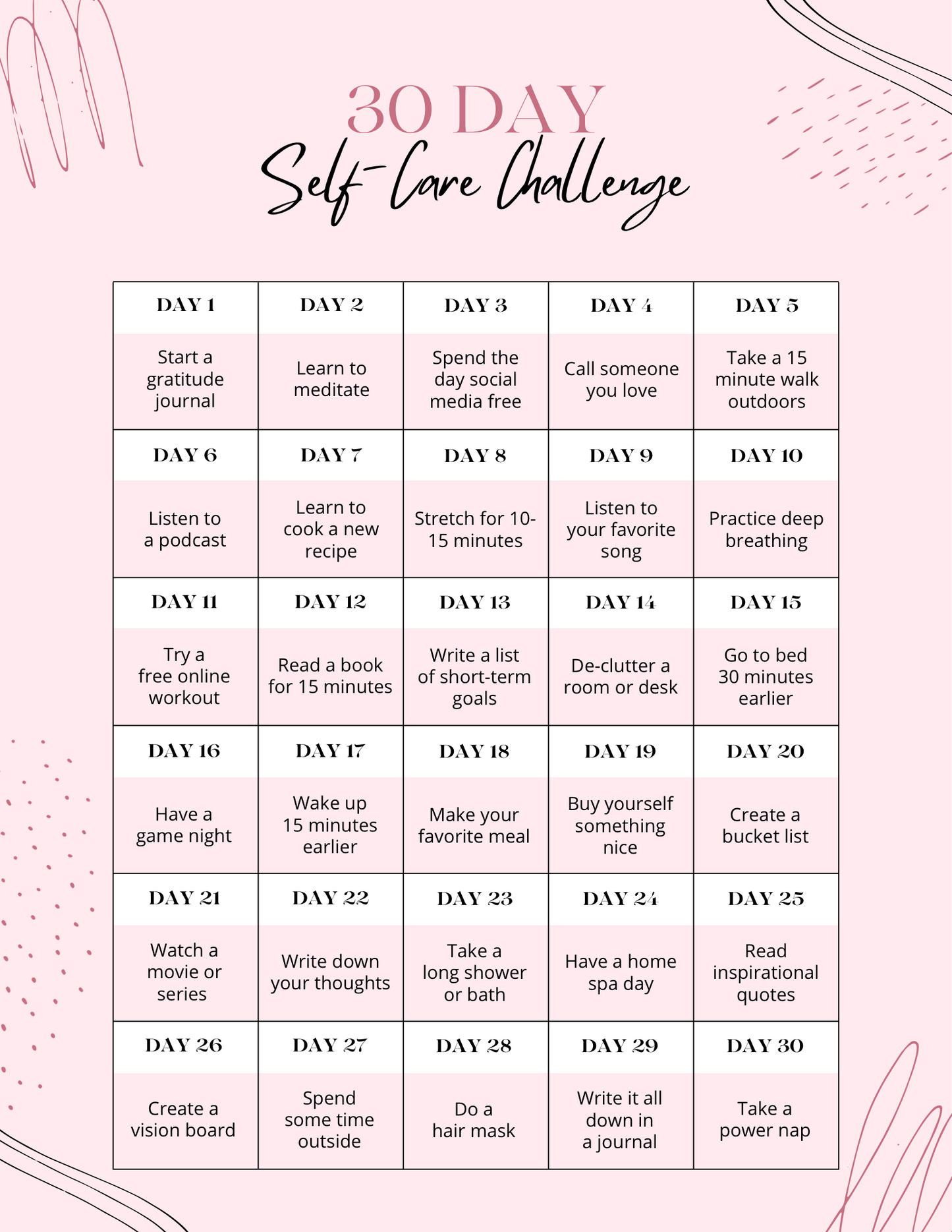 Self-Care Planner